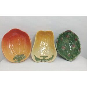 Williams Sonoma Set Of 3 Dish Jardin Potager Vegetable Dip Bowls New